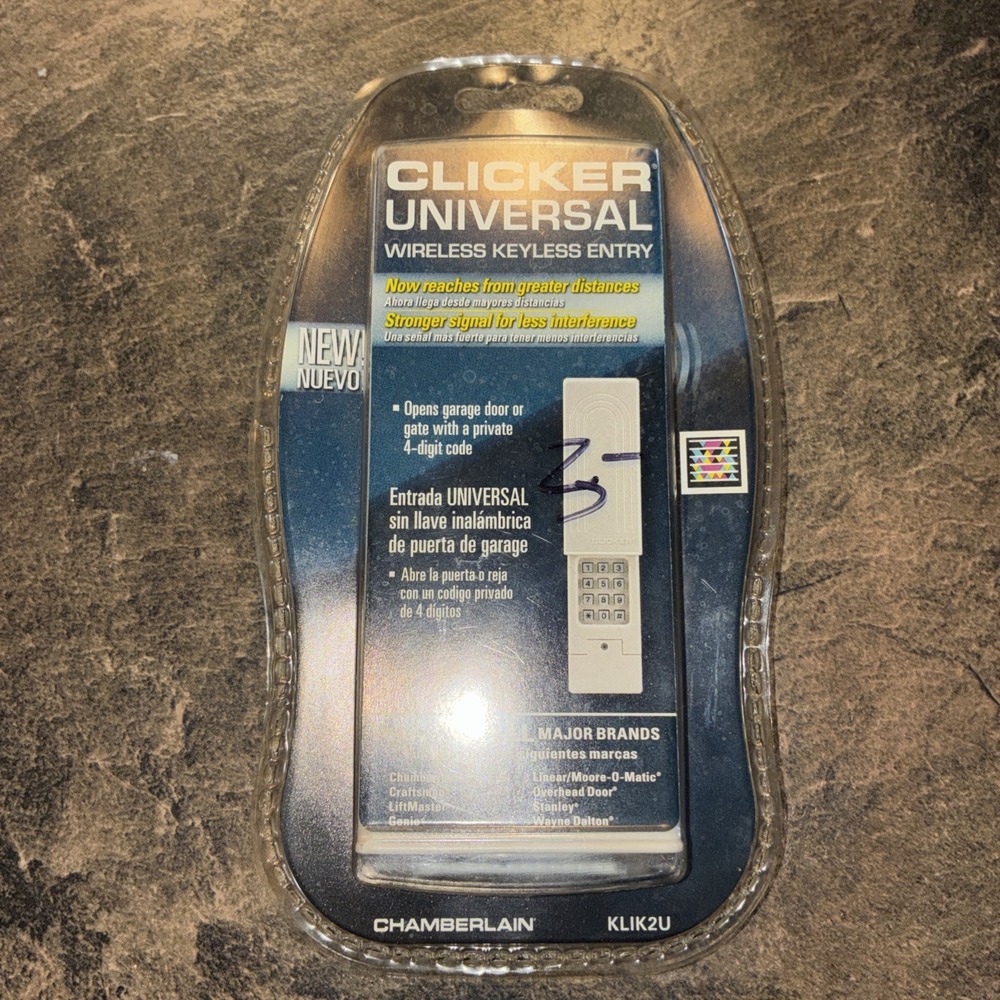 Chamberlain KLIK2U Clicker Universal Wireless Garage Keyless Entry New Sealed